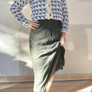 Charcoal wool midi skirt